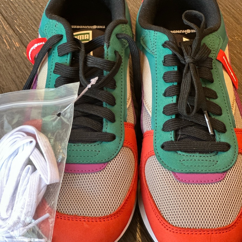 Puma Red and Green Athletic Shoes